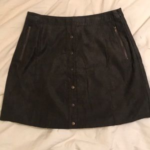 army green suede skirt